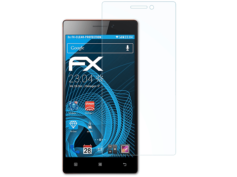 ATFOLIX 3x FX-Clear Displayschutz(für Lenovo Vibe X2)