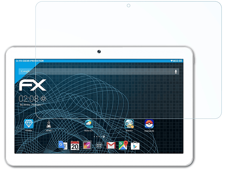 ATFOLIX 2x FX-Clear Displayschutz(für Polaroid Mobility 10.1)