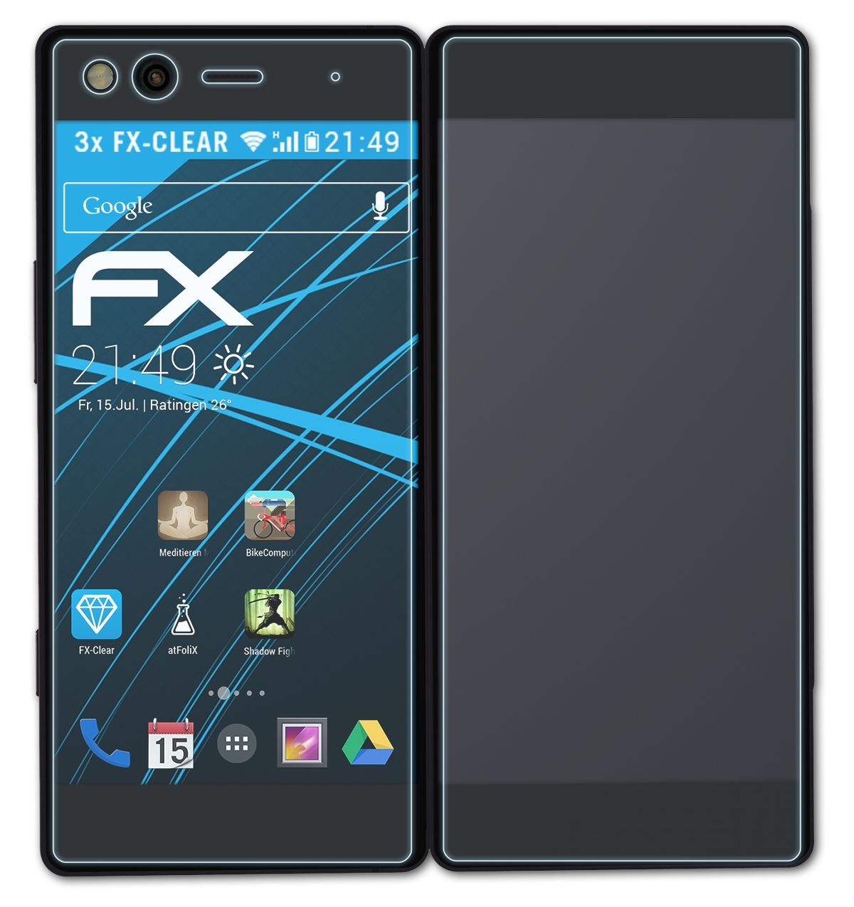 Displayschutz(für 3x ATFOLIX M Axon ZTE FX-Clear (Z999))