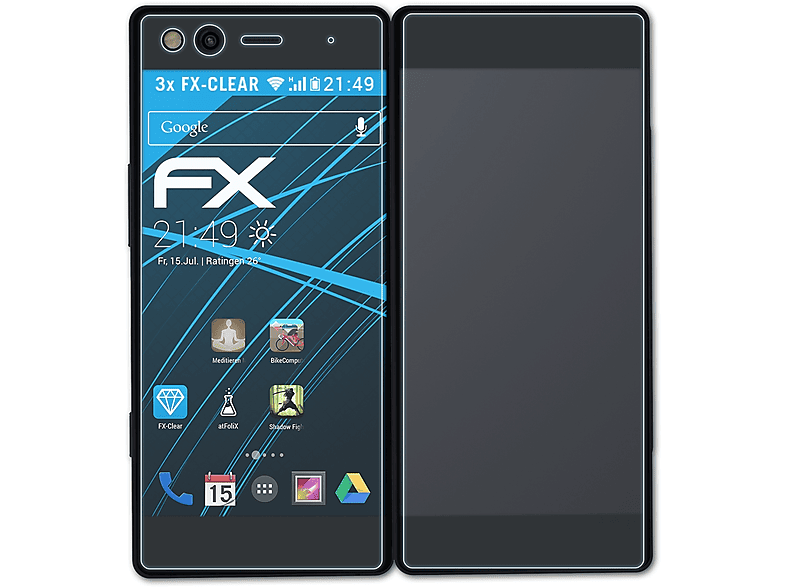 ATFOLIX 3x FX-Clear Displayschutz(für ZTE Axon M (Z999))