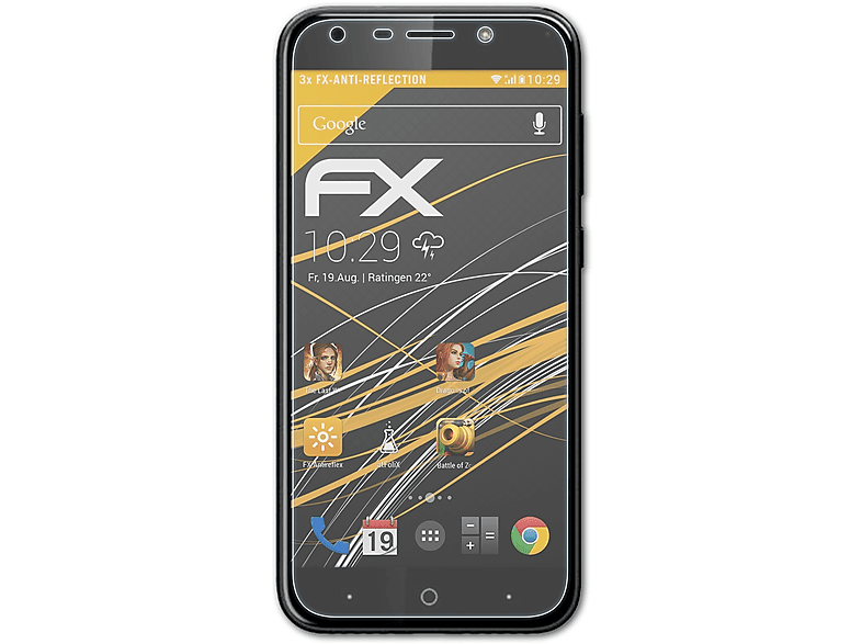3x ATFOLIX (A0620)) ZTE FX-Antireflex 5 Plus Voyage Displayschutz(für