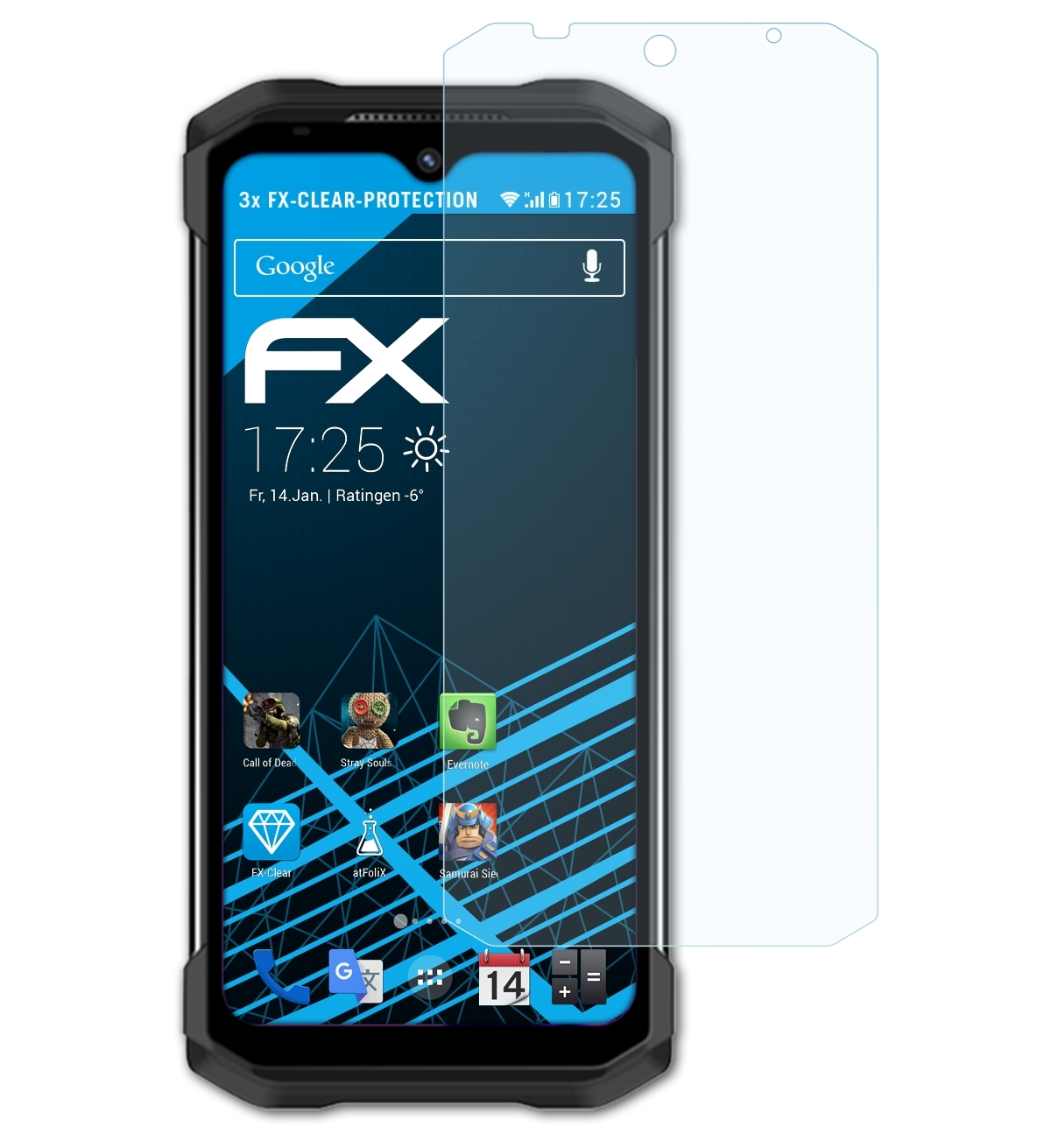 ATFOLIX 3x FX-Clear Displayschutz(für S98) Doogee