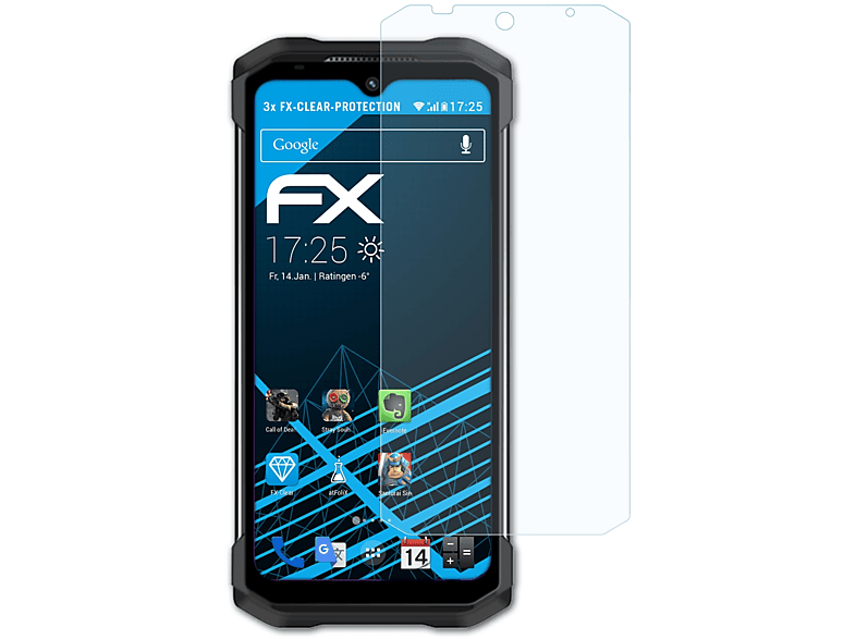 ATFOLIX 3x FX-Clear Displayschutz(für Doogee S98)