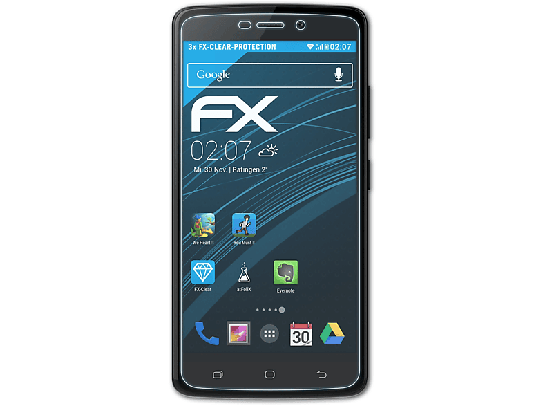 ATFOLIX 3x Displayschutz(für Hisense FX-Clear Plus) T5