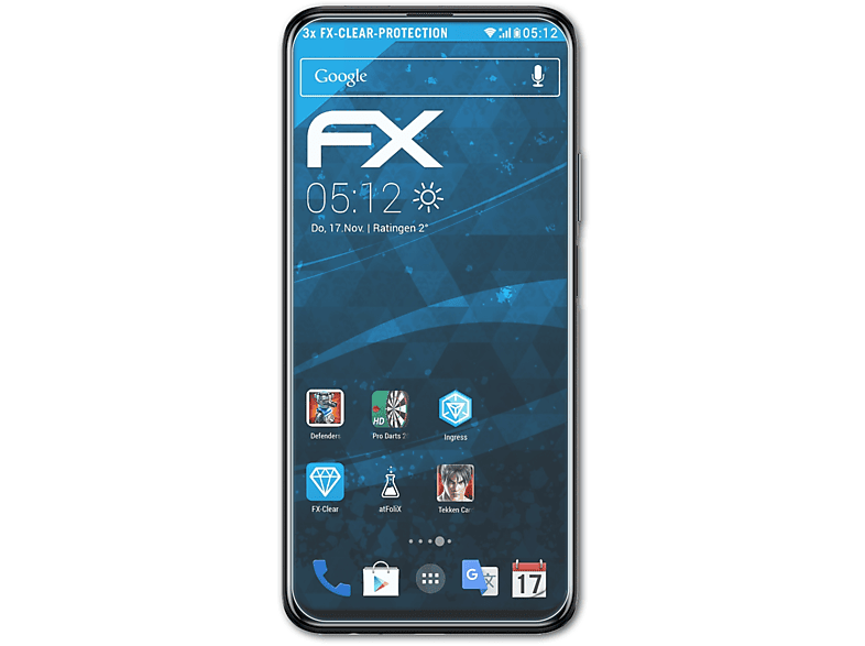 ATFOLIX 3x FX-Clear Displayschutz(für Huawei Y9s)