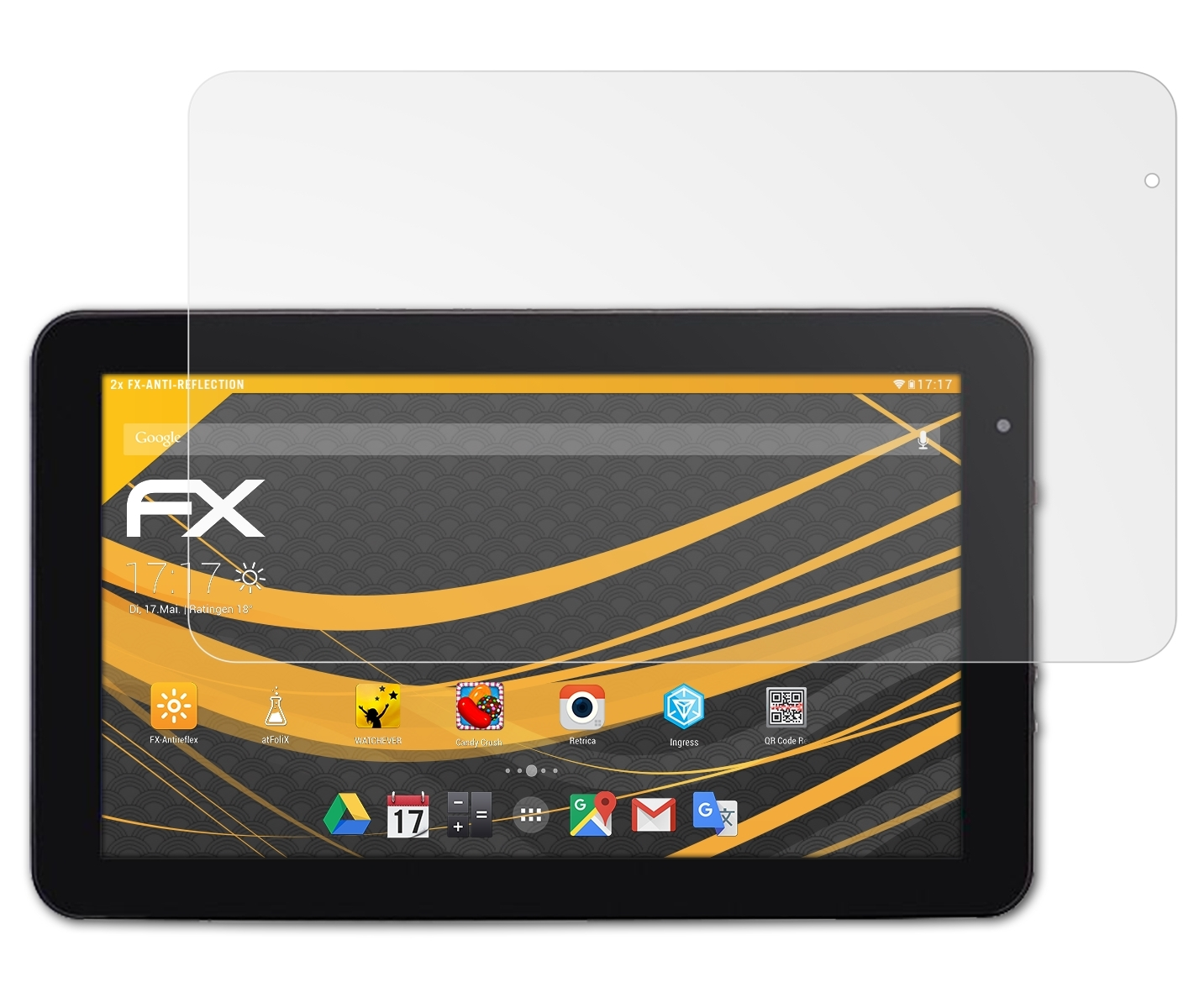 ATFOLIX 2x FX-Antireflex Displayschutz(für JAY-tech (MD1001)) Tablet-PC XE10D