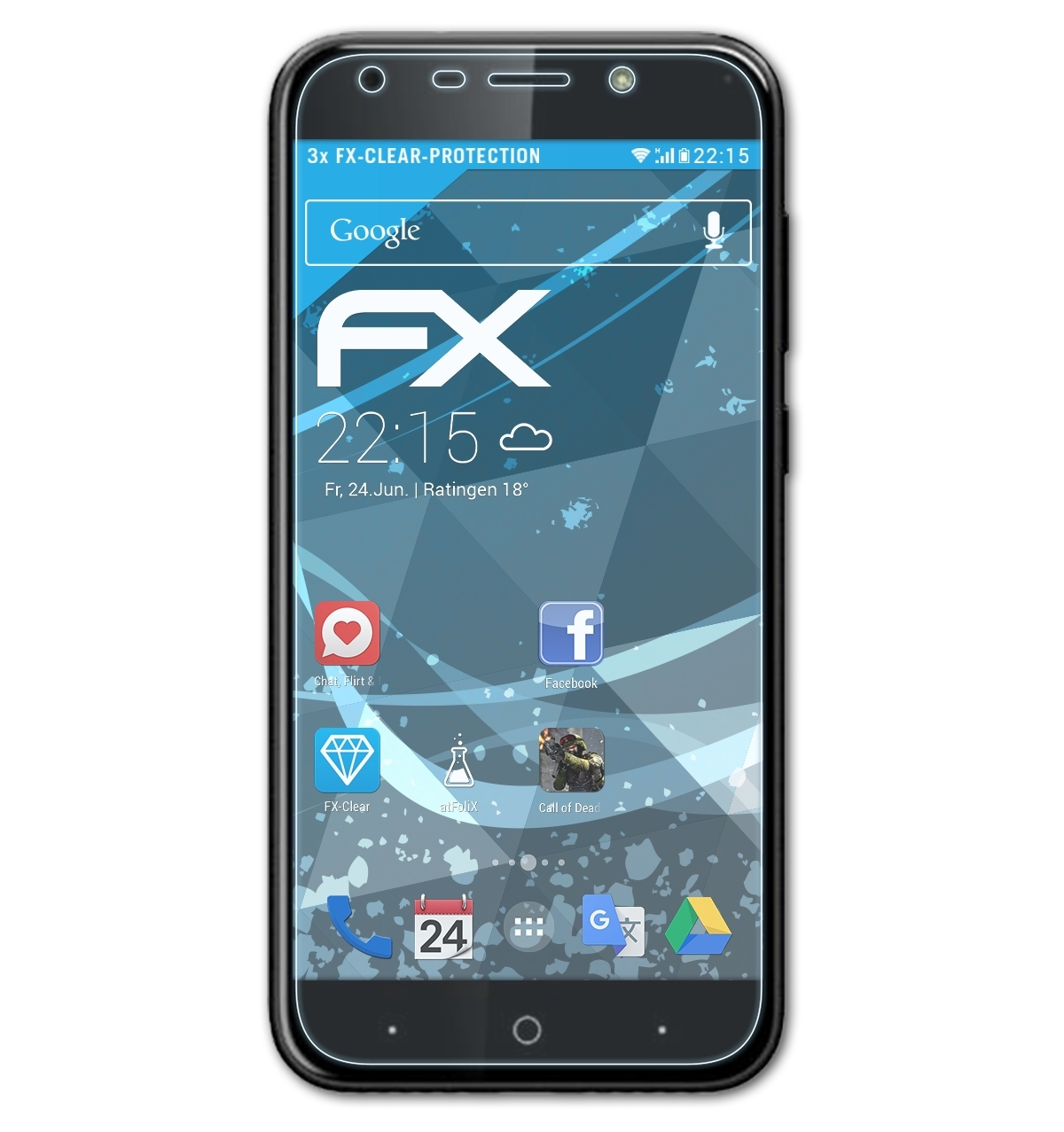 ZTE FX-Clear Plus 3x (A0620)) ATFOLIX Voyage Displayschutz(für 5