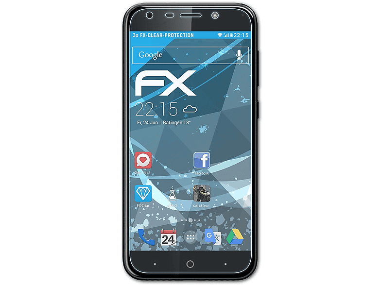 ZTE FX-Clear Plus 3x (A0620)) ATFOLIX Voyage Displayschutz(für 5