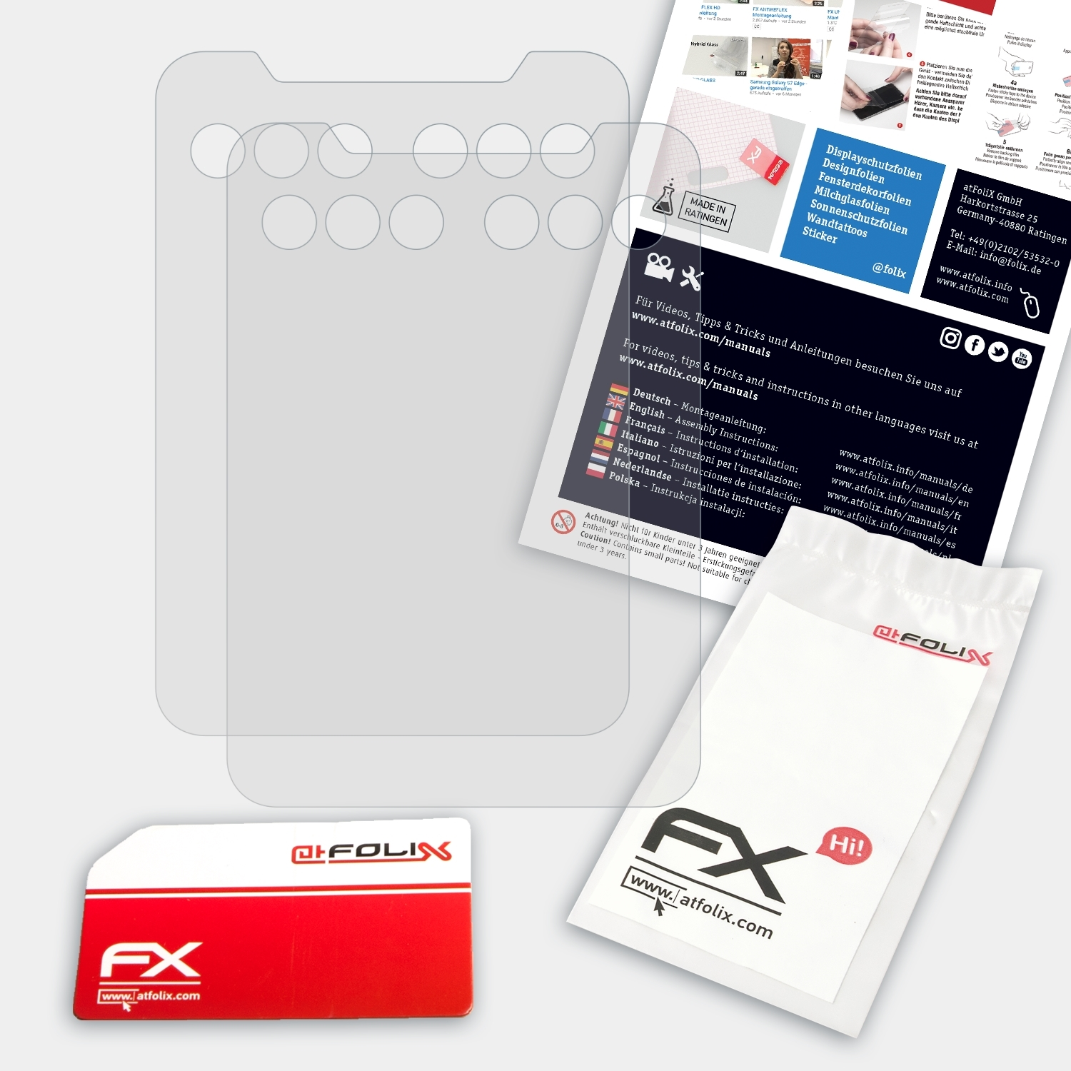 ATFOLIX 2x Mini4) FX-Antireflex Displayschutz(für Deco XP-PEN