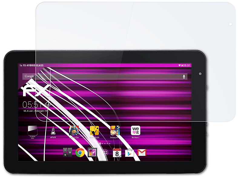 ATFOLIX FX-Hybrid-Glass Schutzglas(für JAY-tech Tablet-PC XE10D (MD1001))