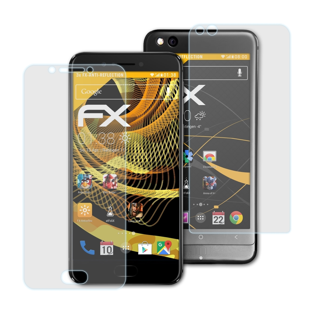 ATFOLIX 3x FX-Antireflex Devices Plus) Yota YotaPhone 3 Displayschutz(für