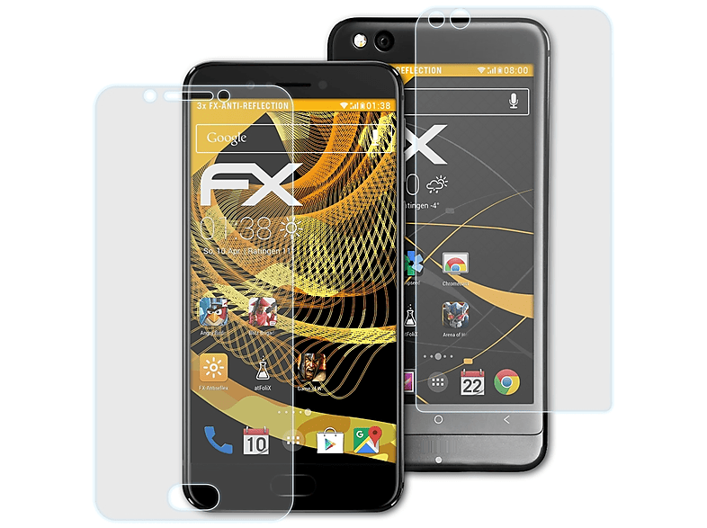 ATFOLIX 3x FX-Antireflex Displayschutz(für Yota Devices YotaPhone 3 Plus)