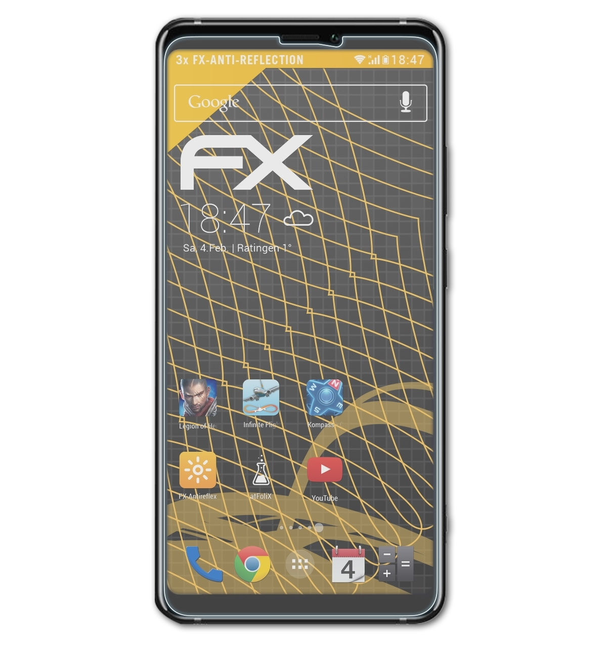 3x ATFOLIX Note 10) FX-Antireflex Displayschutz(für Huawei Honor
