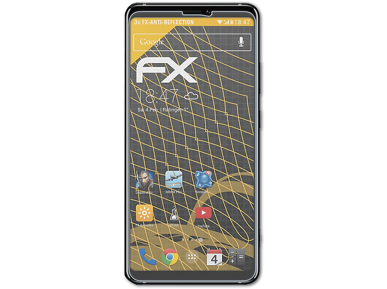 ATFOLIX 3x FX-Antireflex Displayschutz(für Huawei 10) Honor Note