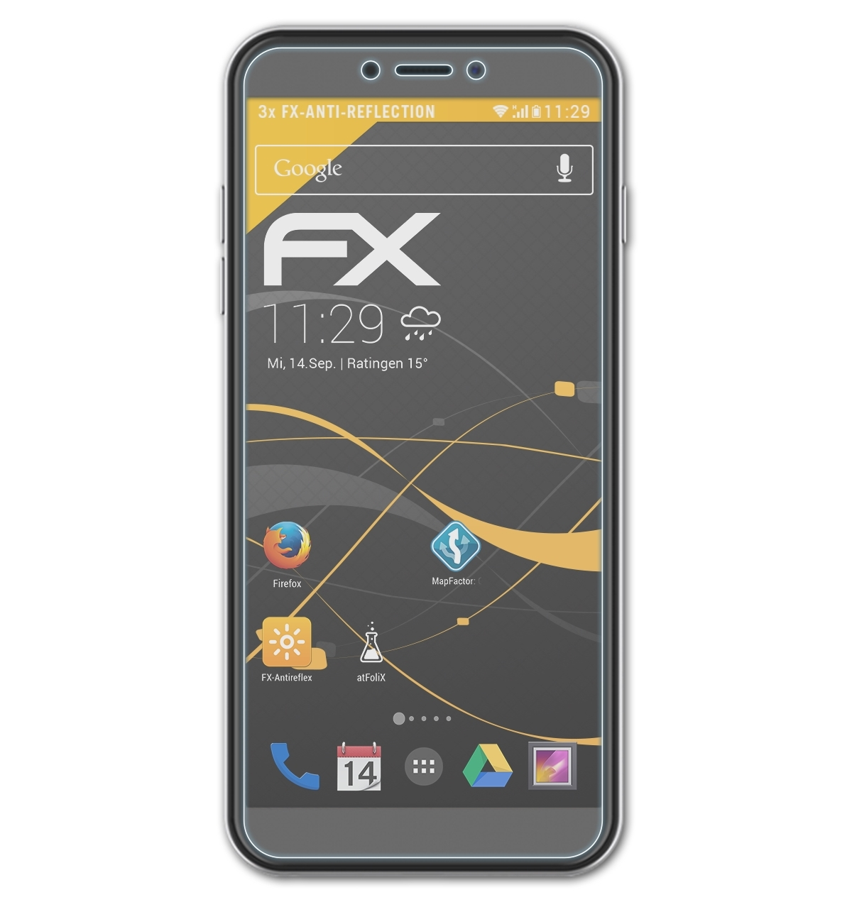 ATFOLIX 3x FX-Antireflex GM Displayschutz(für 8 General-Mobile Go)