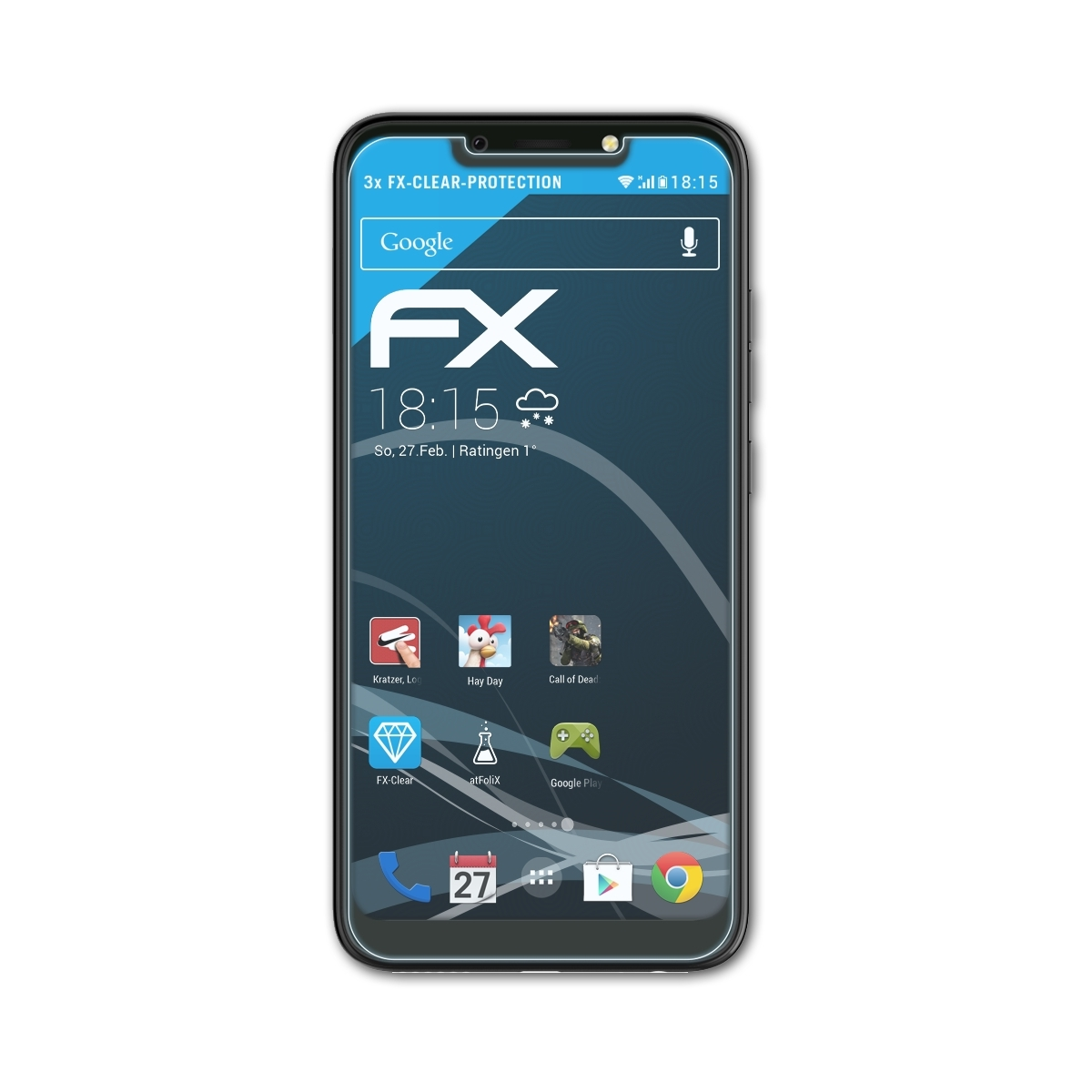 ATFOLIX 3x FX-Clear Pro) Camon Tecno 11 Displayschutz(für