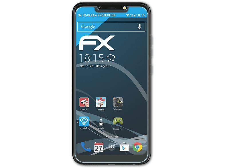 ATFOLIX 3x FX-Clear Displayschutz(für Tecno Camon 11 Pro)