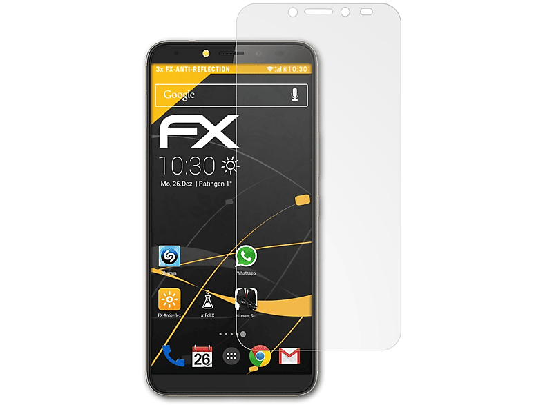 ATFOLIX 3x FX-Antireflex Displayschutz(für Tecno Pouvoir 2) | Displayschutzfolien & Gläser