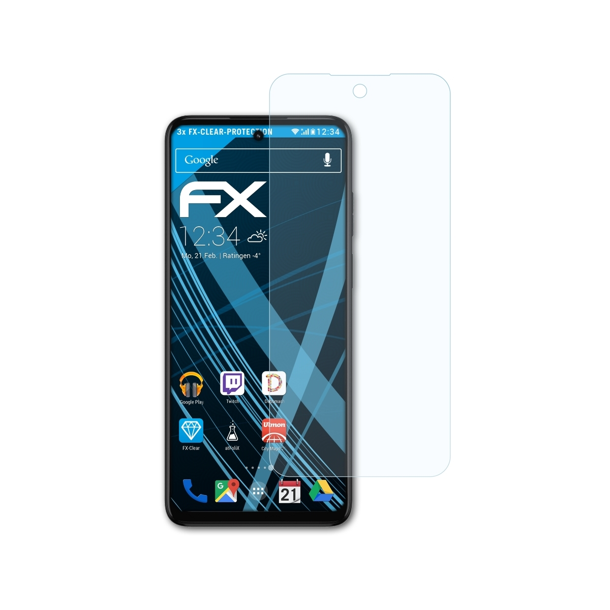 ATFOLIX 3x klar&stoßfest Displayschutz(für Motorola G32) Moto