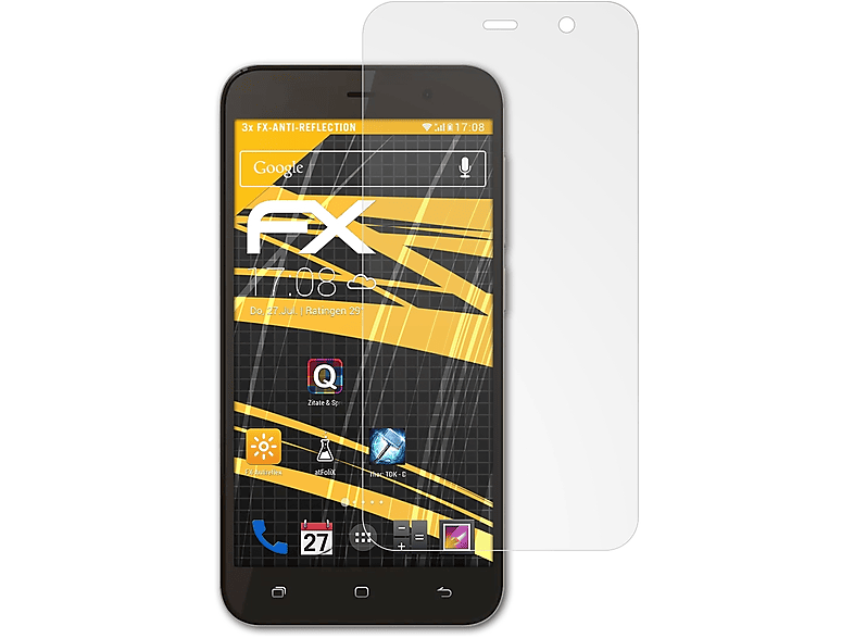 ATFOLIX 3x FX-Antireflex Displayschutz(für Hisense U962 2019)