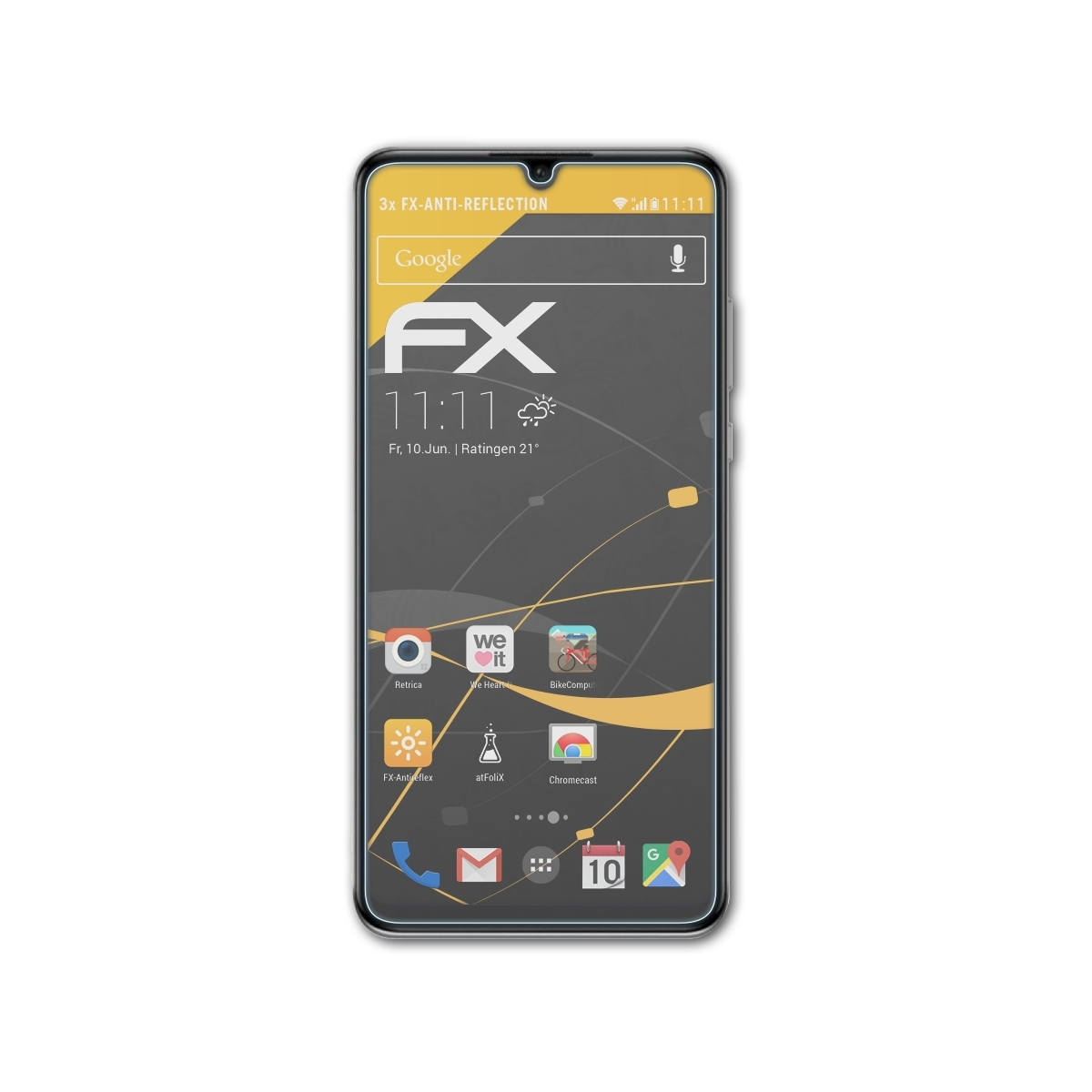 Honor 20S) 3x Huawei Displayschutz(für ATFOLIX FX-Antireflex