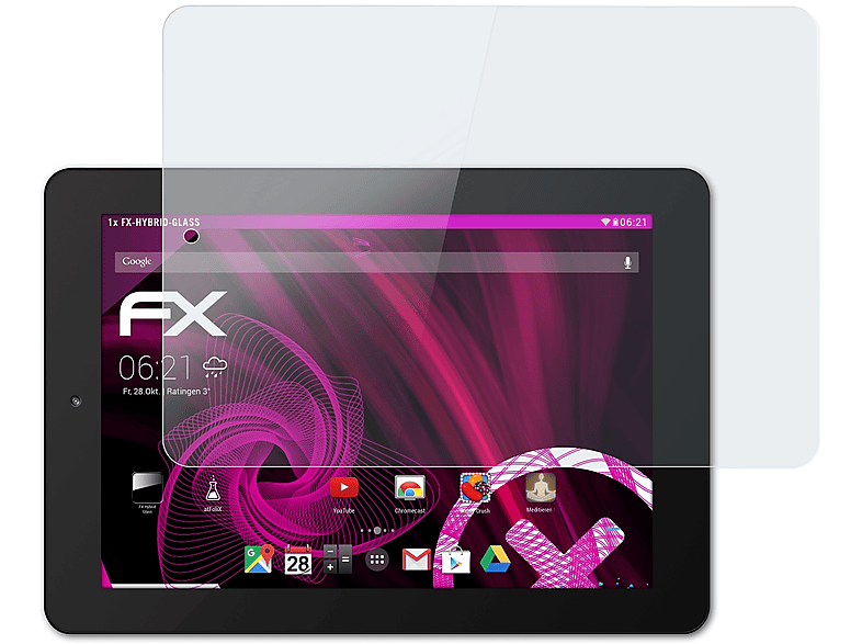 ATFOLIX FX-Hybrid-Glass Schutzglas(für Tablet PC 4) Odys