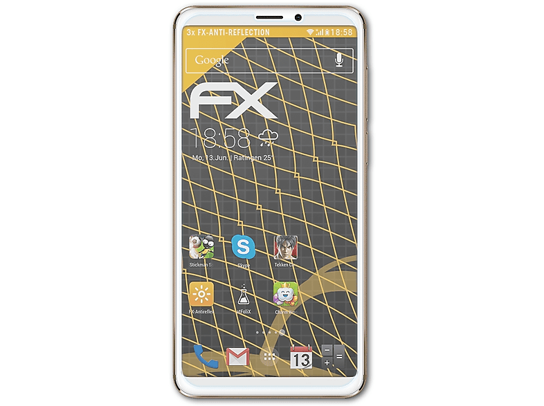 ATFOLIX 3x FX-Antireflex Displayschutz(für Meizu M8 (2018))