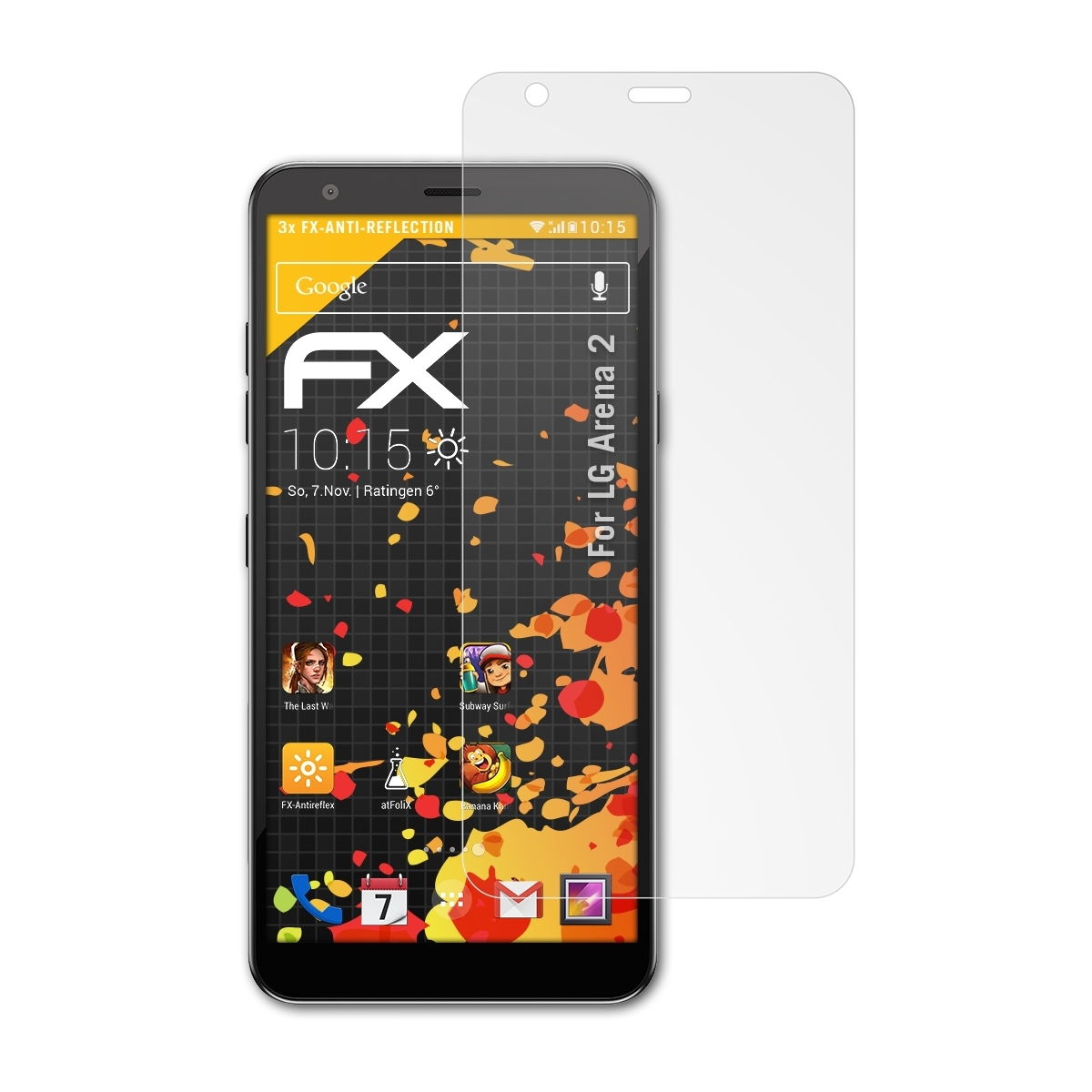 2) ATFOLIX LG Arena FX-Antireflex Displayschutz(für 3x
