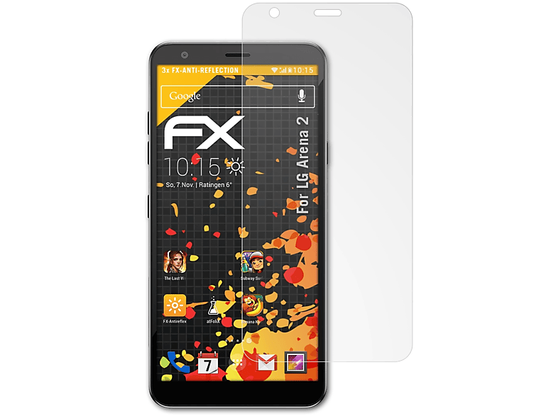 ATFOLIX 3x FX-Antireflex 2) Displayschutz(für Arena LG