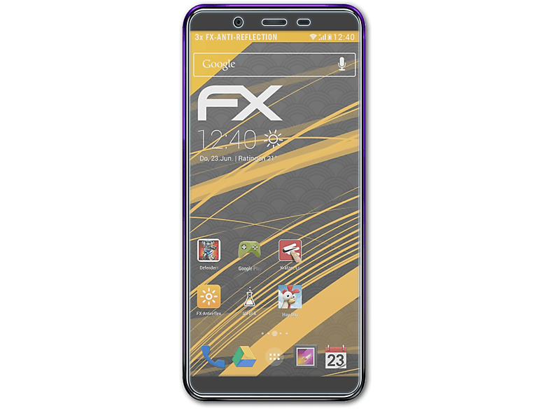 ATFOLIX 3x FX-Antireflex Displayschutz(für Pro) U25 Oukitel