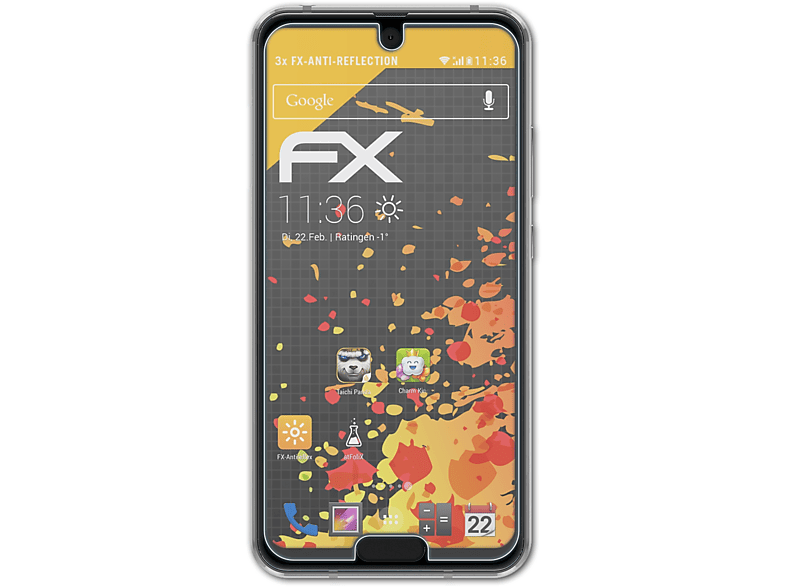 ATFOLIX 3x FX-Antireflex Displayschutz(für Sharp Aquos R2 Compact)
