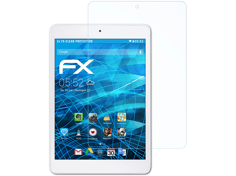 ATFOLIX 2x FX-Clear Displayschutz(für MSI Primo 81/81L)