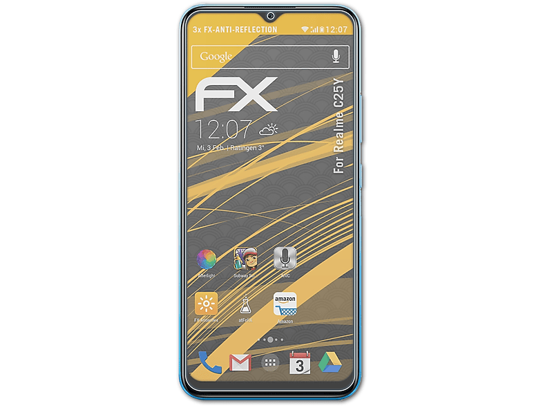 ATFOLIX 3x FX-Antireflex Displayschutz(für Realme C25Y) | Displayschutzfolien & Gläser