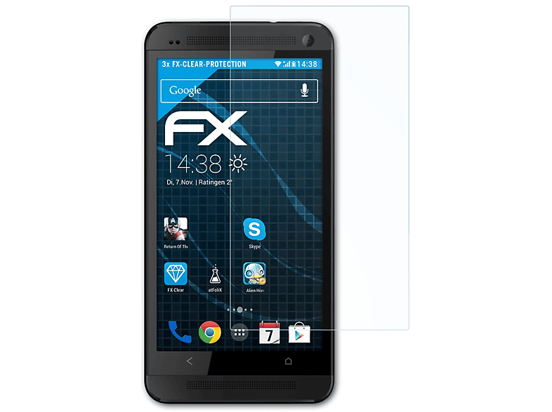 ATFOLIX FX-Clear 3x HTC One) Displayschutz(für