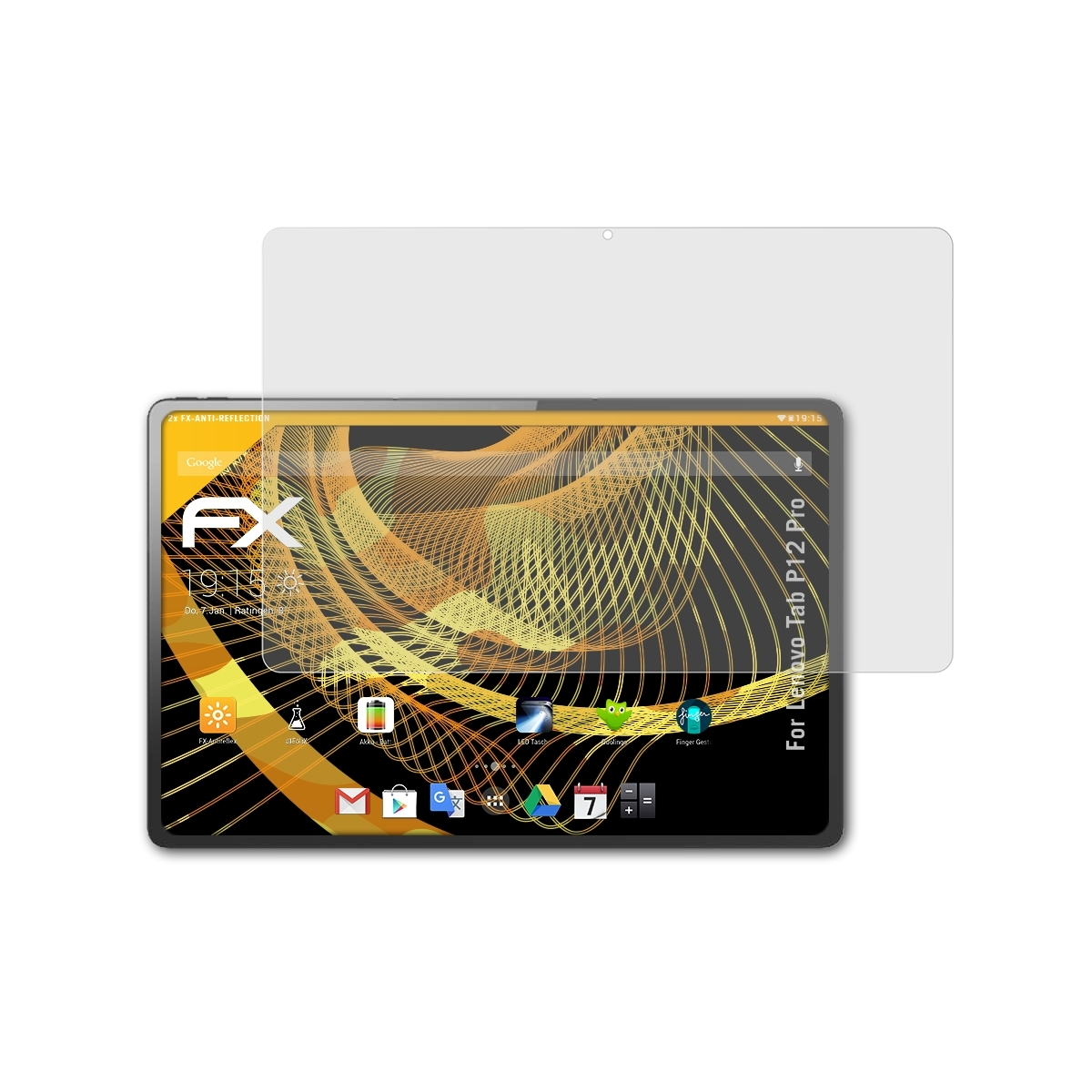 ATFOLIX Pro) 2x Displayschutz(für FX-Antireflex P12 Tab Lenovo