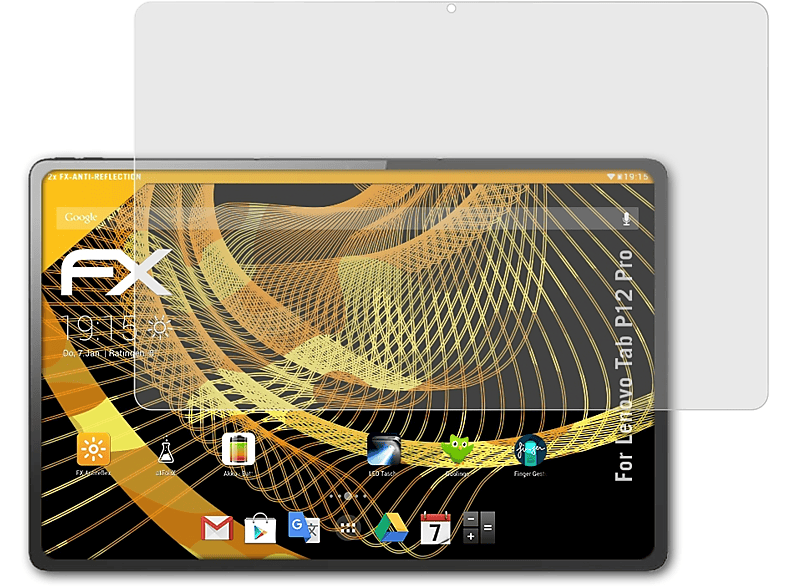 ATFOLIX Pro) 2x Displayschutz(für FX-Antireflex P12 Tab Lenovo