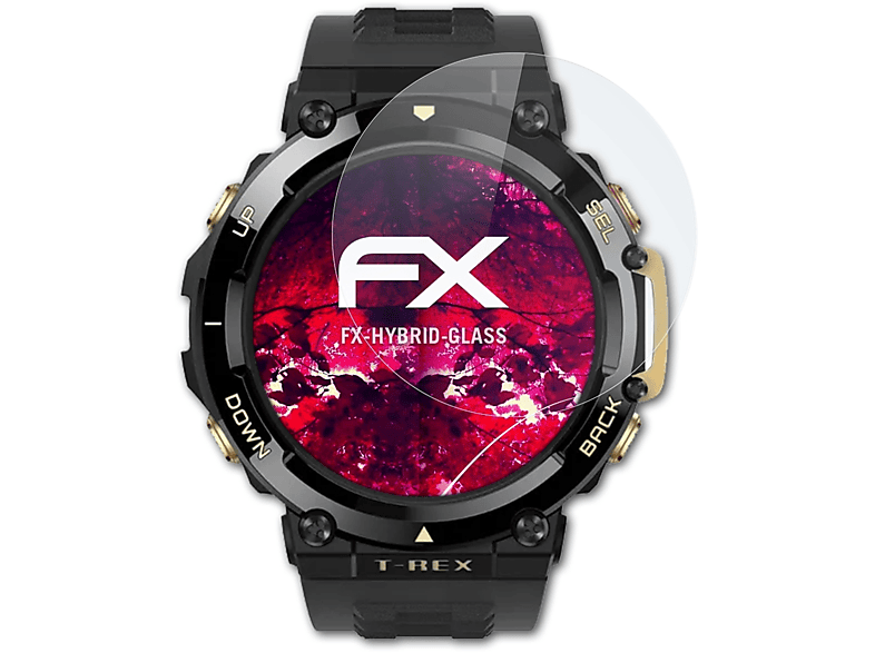 ATFOLIX 9H Schutzpanzer Displayschutz(für Amazfit T-Rex 2) | Smartwatch Schutzfolien & Gläser