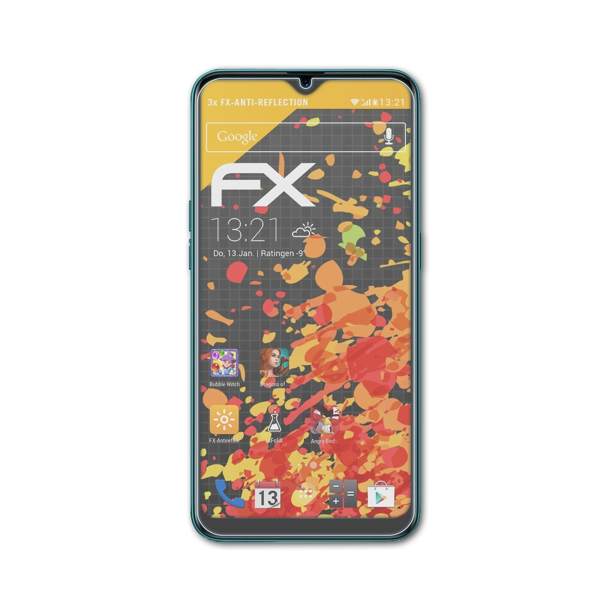 AX7) Displayschutz(für 3x Oppo ATFOLIX FX-Antireflex