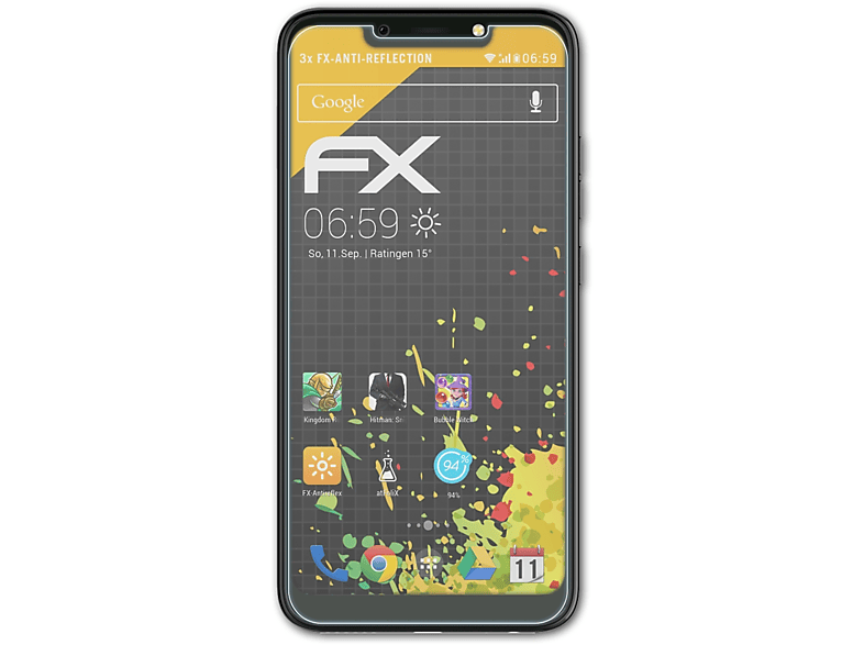 ATFOLIX 3x FX-Antireflex Displayschutz(für Tecno Camon 11 Pro)