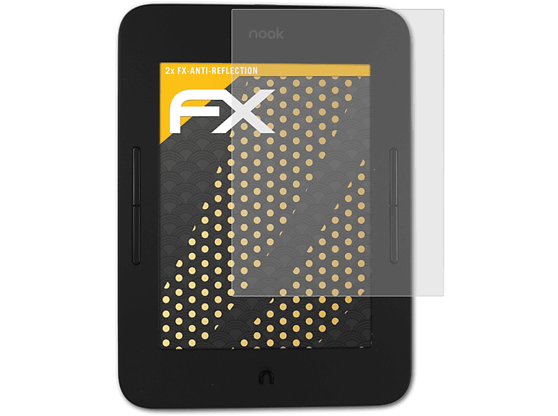 FX-Antireflex Displayschutz(für Noble Barnes ATFOLIX NOOK & 3) 2x GlowLight