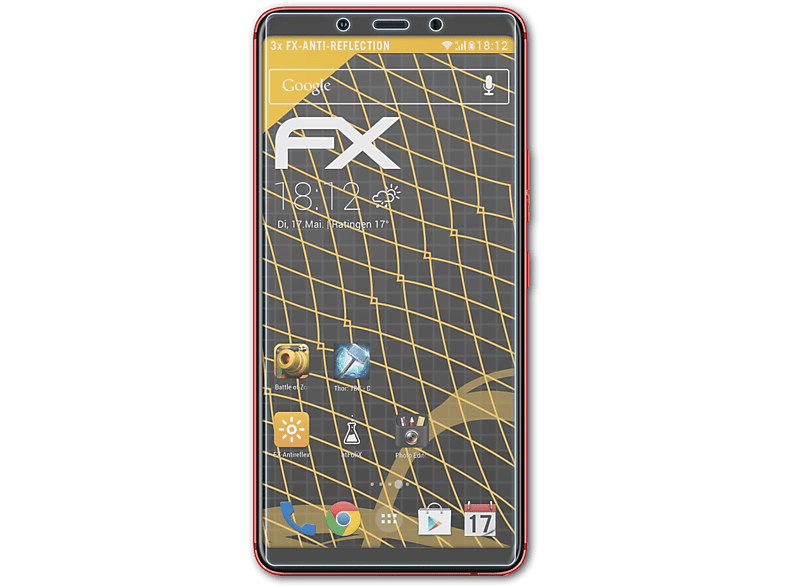 ATFOLIX 3x FX-Antireflex Displayschutz(für Infinix Note 5 Stylus)