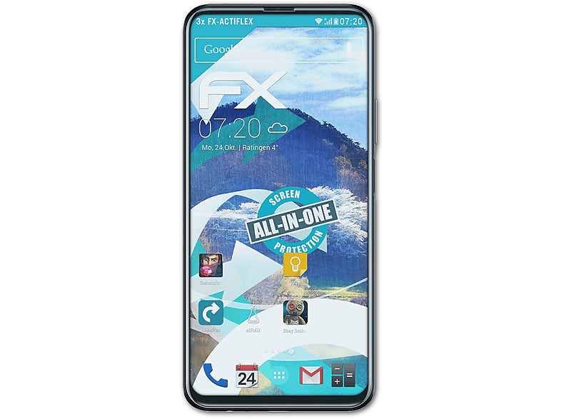 ATFOLIX 3x FX-ActiFleX Huawei Displayschutz(für Y9s)