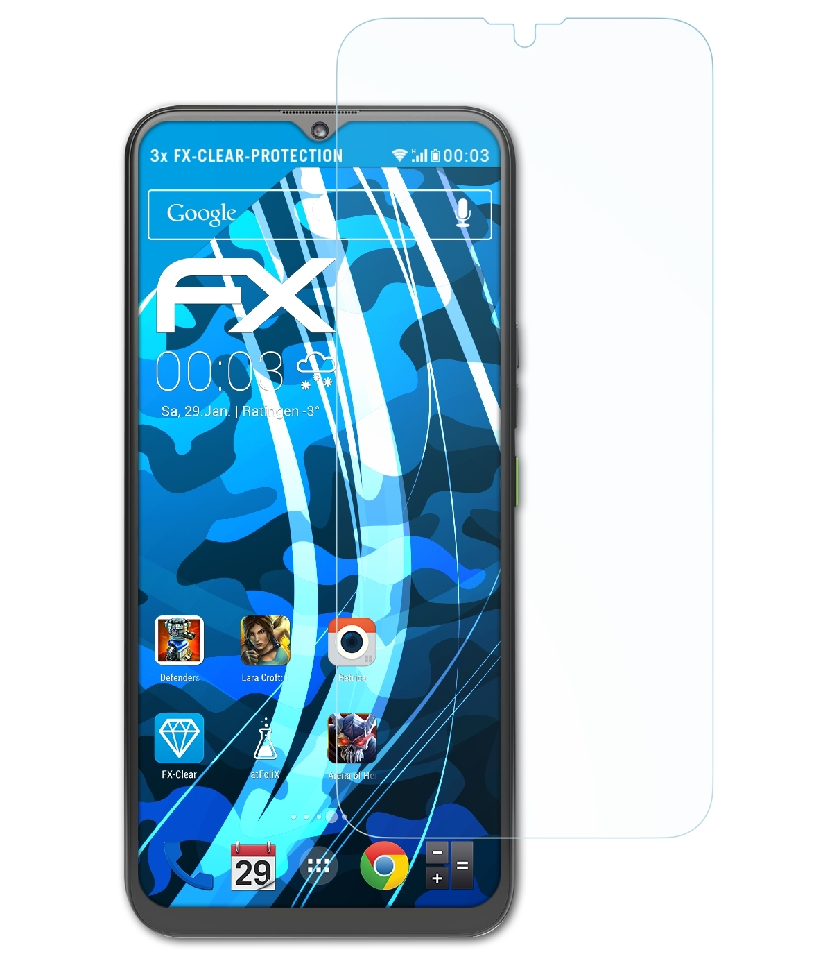 Rephone ATFOLIX FX-Clear 3x rephone) Displayschutz(für