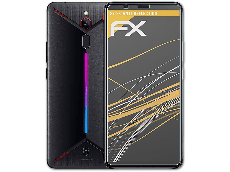 ATFOLIX 3x FX-Antireflex Displayschutz(für ZTE Nubia Red Magic Mars)