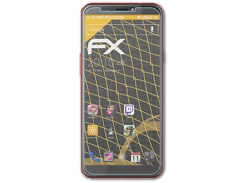 ATFOLIX 3x FX-Antireflex Displayschutz(für Desire 12s) HTC