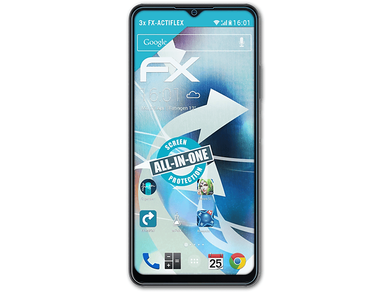 ATFOLIX 3x klar&flexibel Displayschutz(für ZTE Blade A72 5G)