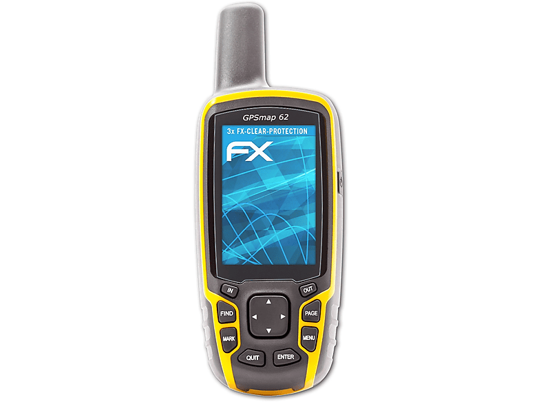 ATFOLIX 3x FX-Clear Displayschutz(für Garmin GPSMap 62)