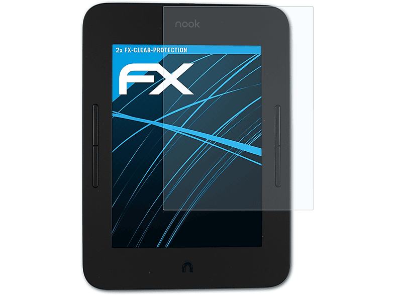 ATFOLIX 2x FX-Clear Displayschutz(für Barnes & Noble NOOK GlowLight 3)