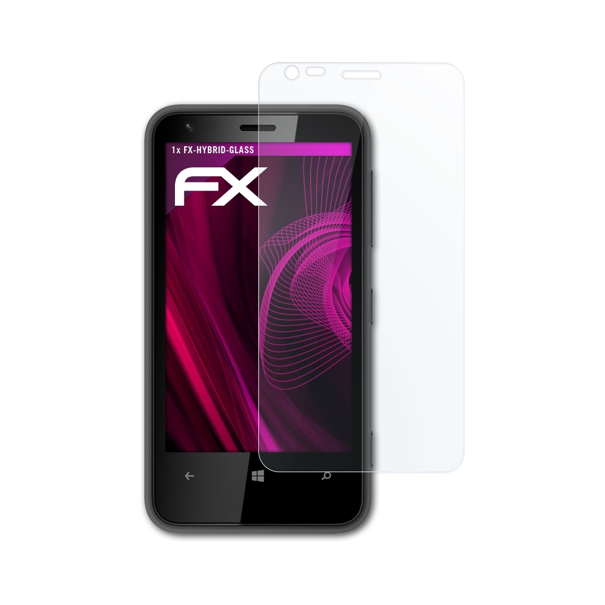 Nokia 620) FX-Hybrid-Glass ATFOLIX Schutzglas(für Lumia