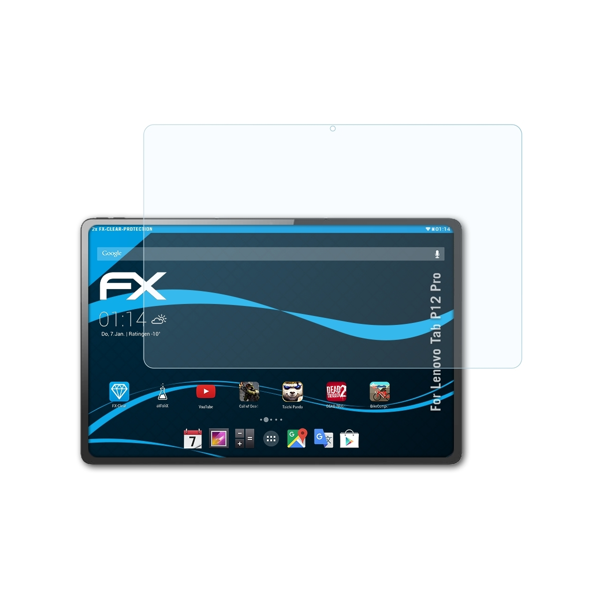 FX-Clear Lenovo ATFOLIX Tab Displayschutz(für 2x P12 Pro)
